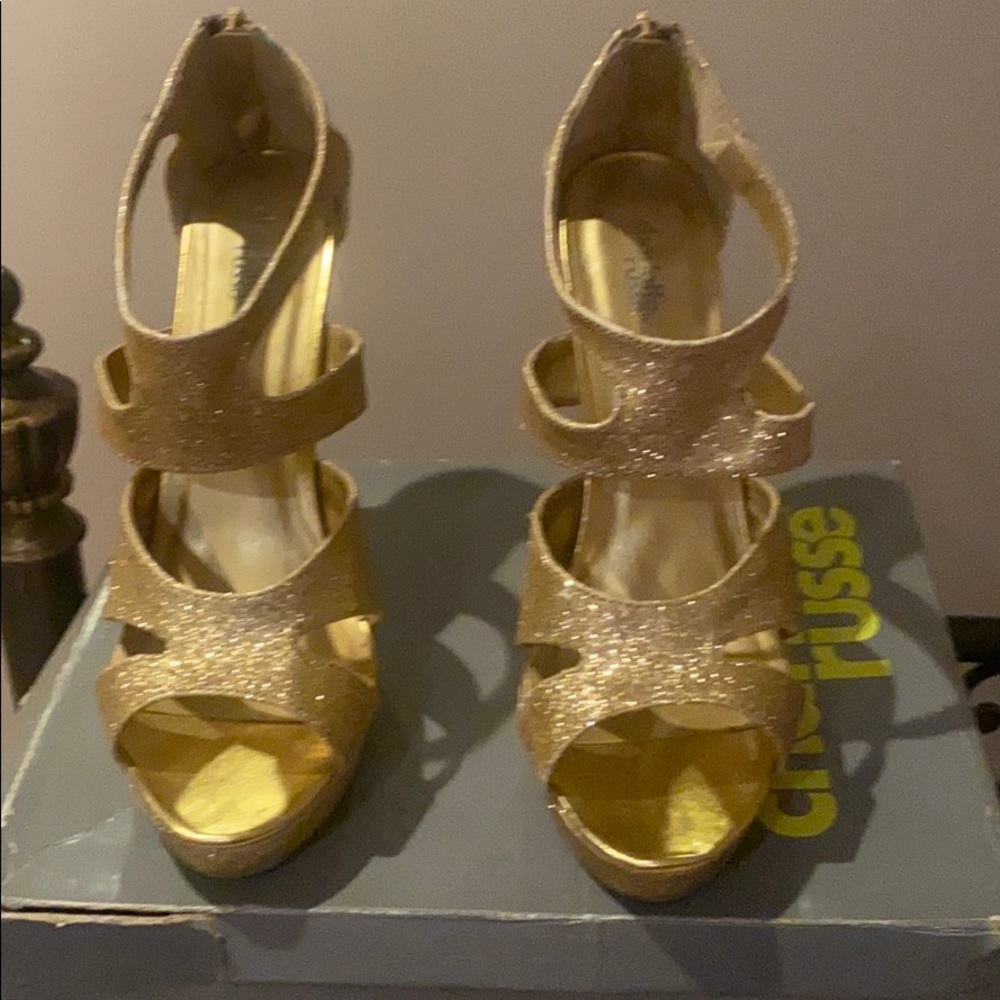 Gold women’s heels